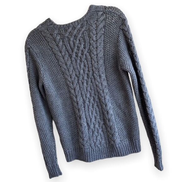 Tularosa x REVOLVE Sweater Womens Angie Cable Knit XSmall Grey Wool‎ Blend - Picture 1 of 7